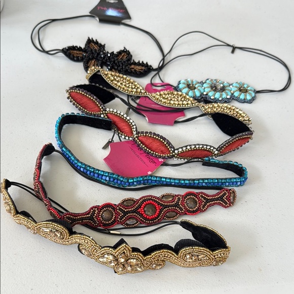 Pink Pewter Elegant Beaded Headbands - Picture 1 of 16